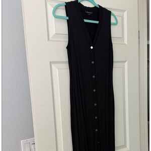 Banana Republic Black Sleeveless Button-Front Maxi Dress